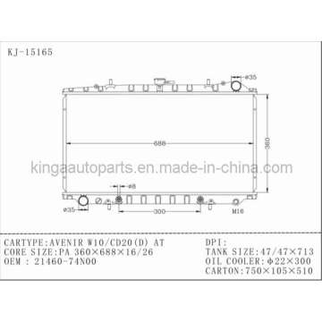 Авто радиатор для Avenie W10 / CD20 (DIESEL) на